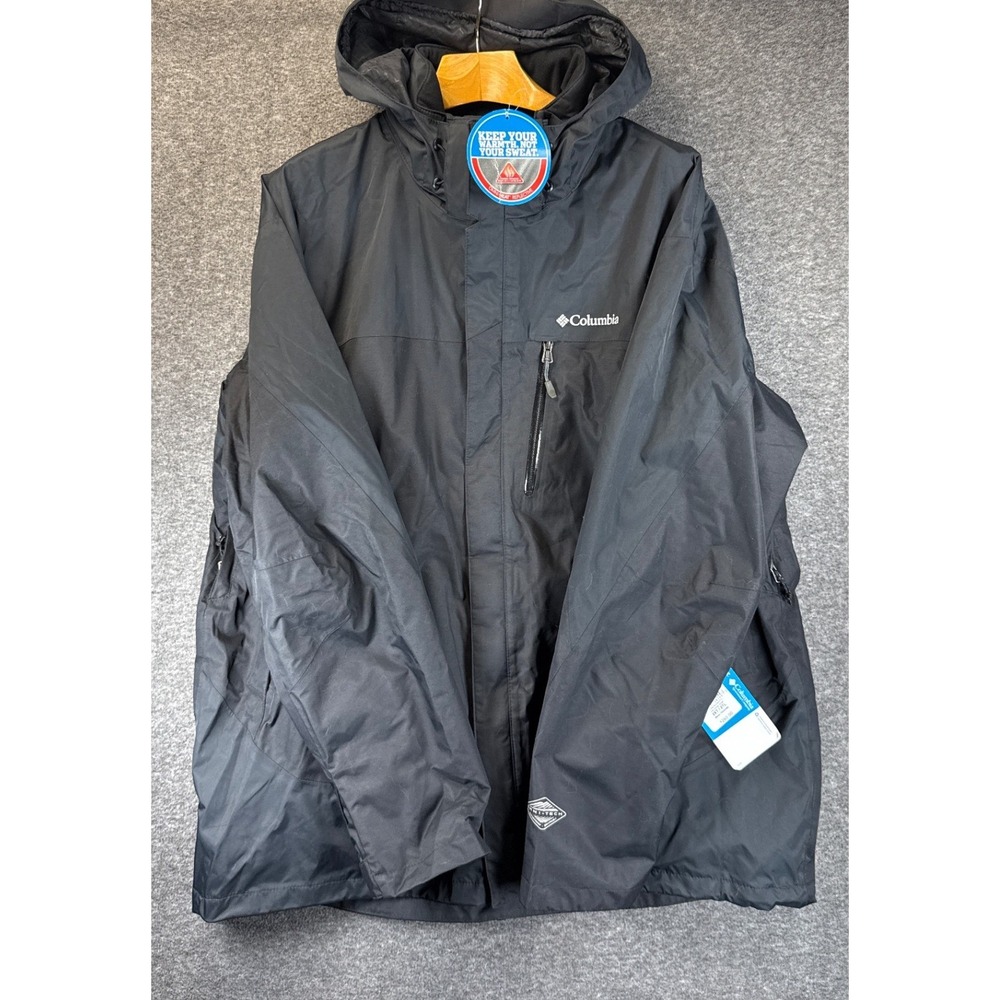 Columbia Lhotse Mountain II Jacket Mens 2XT Black Waterproof Omni-Heat NWT $260